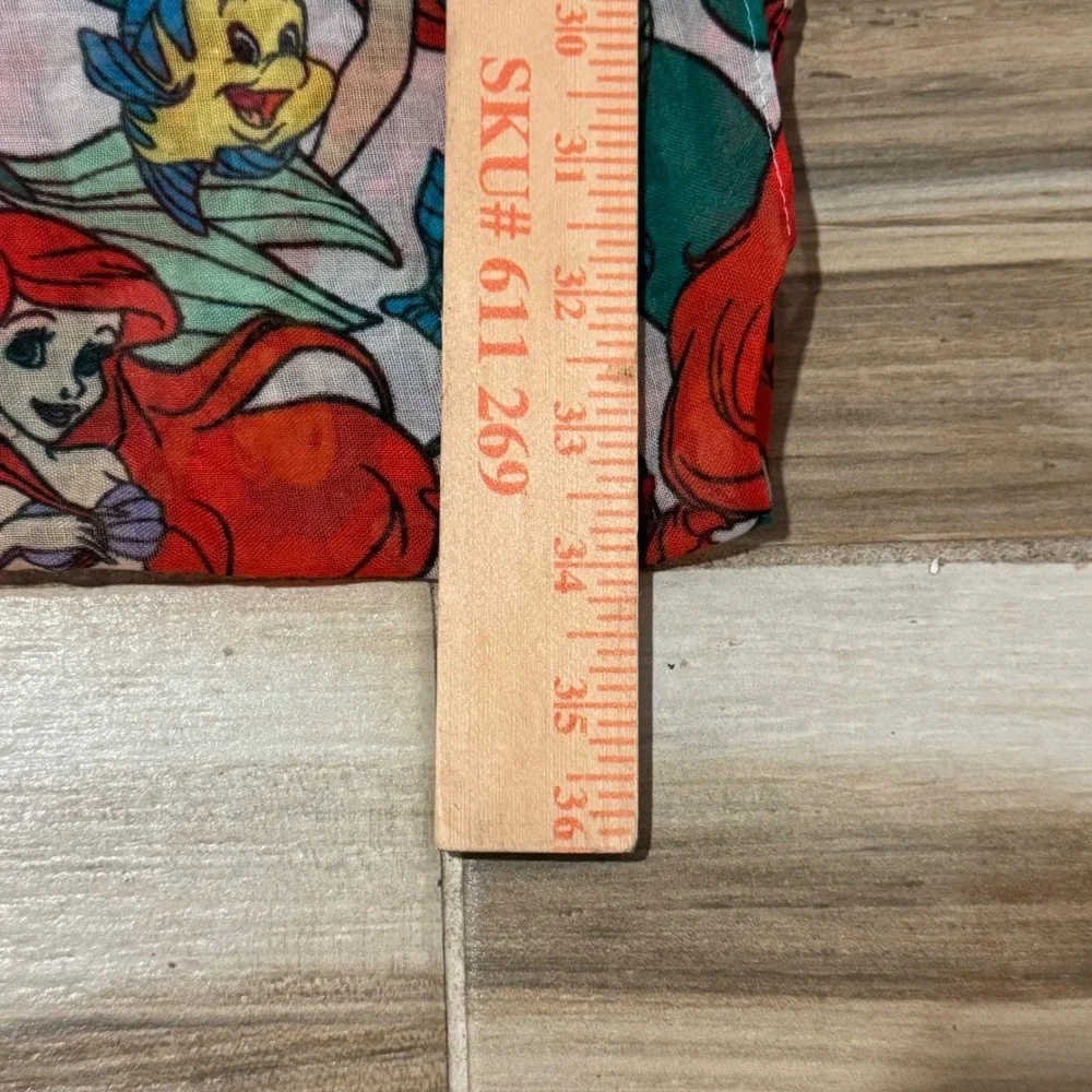 Disney Loungefly The Little Mermaid Ariel Flounder Infinity Scarf Sheer Red Blue